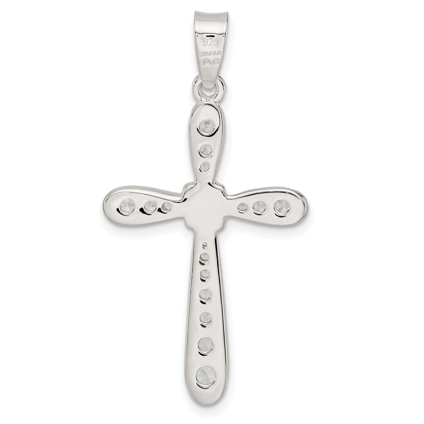 Sterling Silver CZ with X-Center Cross Pendant