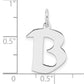 Small Sterling Silver Rhodium-plated Artisan Block Letter B Initial Charm