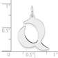 Small Sterling Silver Rhodium-plated Artisan Block Letter Q Initial Charm