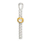 Sterling Silver and Gold-tone Polished Cross Pendant