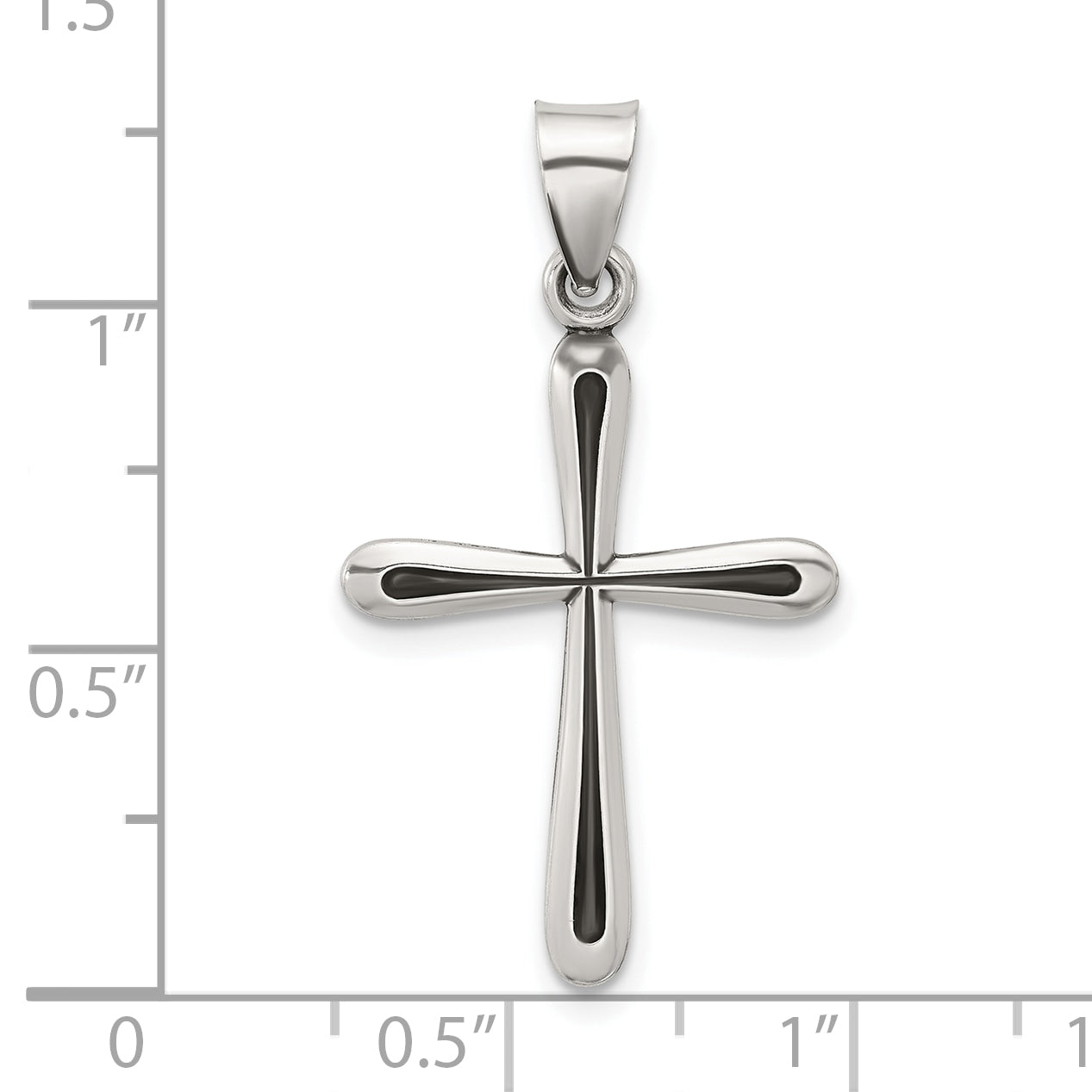 Sterling Silver Antiqued Solid Textured Cross Pendant