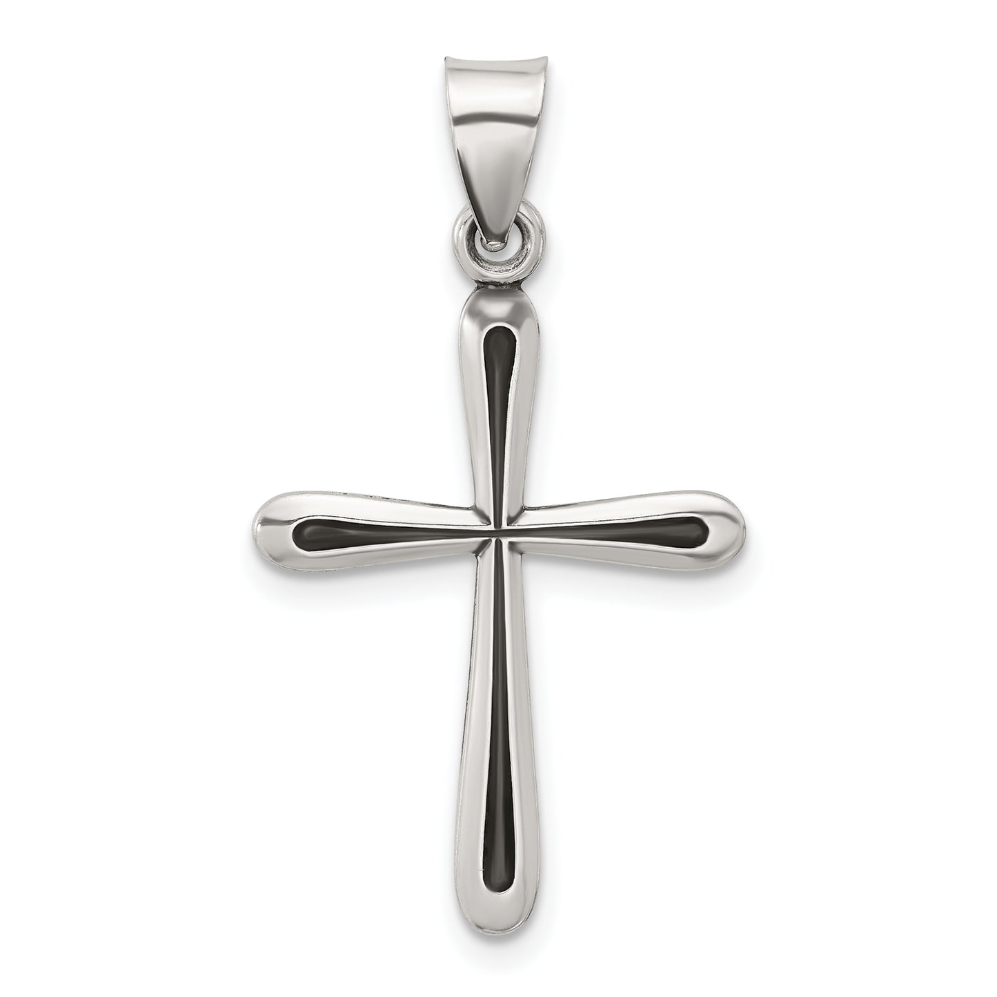 Sterling Silver Antiqued Solid Textured Cross Pendant