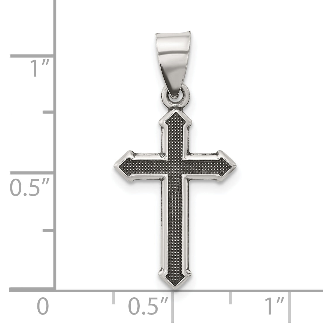 Sterling Silver Antiqued Textured Cross Pendant