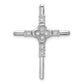 Sterling Silver Rhodium-plated Polished Flower CZ Cross Chain Slide