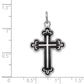 Sterling Silver Rhodium-plated Enameled Cross Pendant
