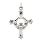 Sterling Silver Antiqued Claddagh Cross Charm