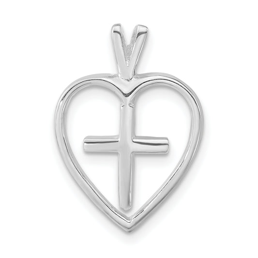 Sterling Silver Cross Heart Pendant