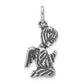 Sterling Silver Polished and Antiqued Angel Charm