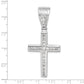 Sterling Silver Rhodium-plated CZ Cross Pendant
