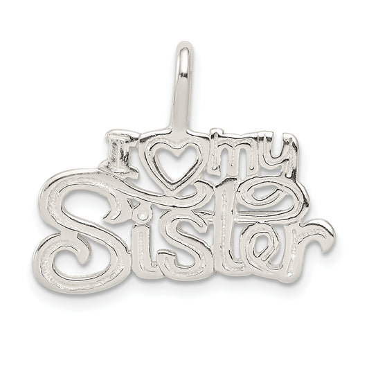 Sterling Silver I (heart) my Sister Pendant