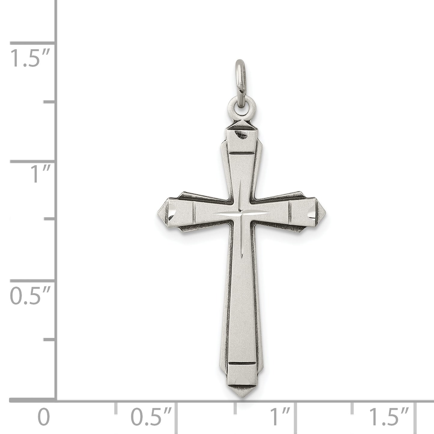 Sterling Silver Satin Cross Pendant