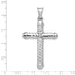Sterling Silver Rhodium-plated Diamond -Cut Reversible Cross Pendant