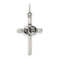 Sterling Silver Antiqued Wedding Cross Charm