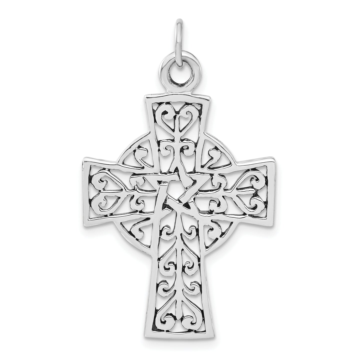 Sterling Silver Polished and Antiqued Cross Pendant