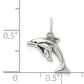 Sterling Silver Antiqued Dolphin with Baby Charm
