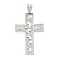 Sterling Silver Polished Swirl Cross Pendant
