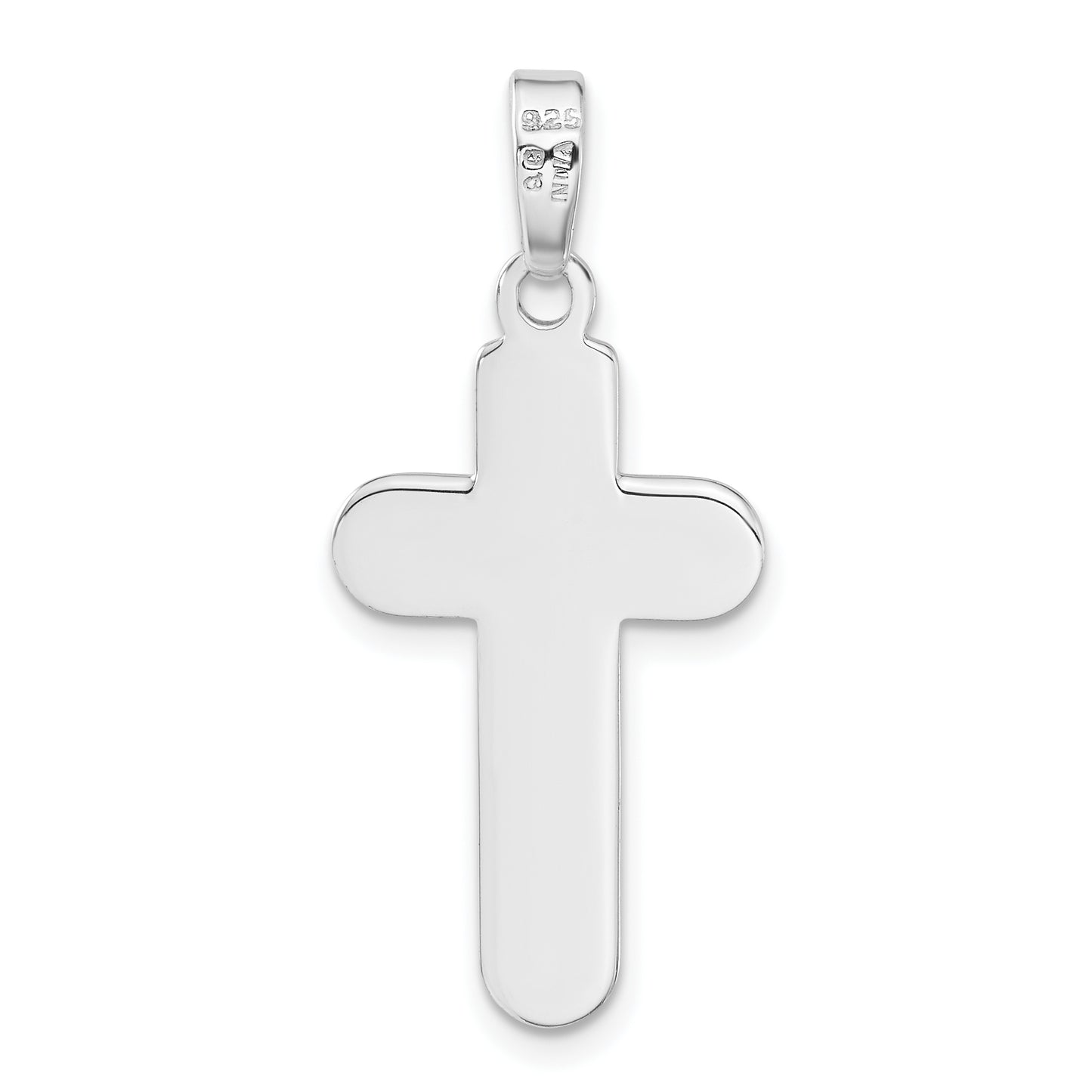 Sterling Silver Polished and Matte Finish Star Cross Pendant