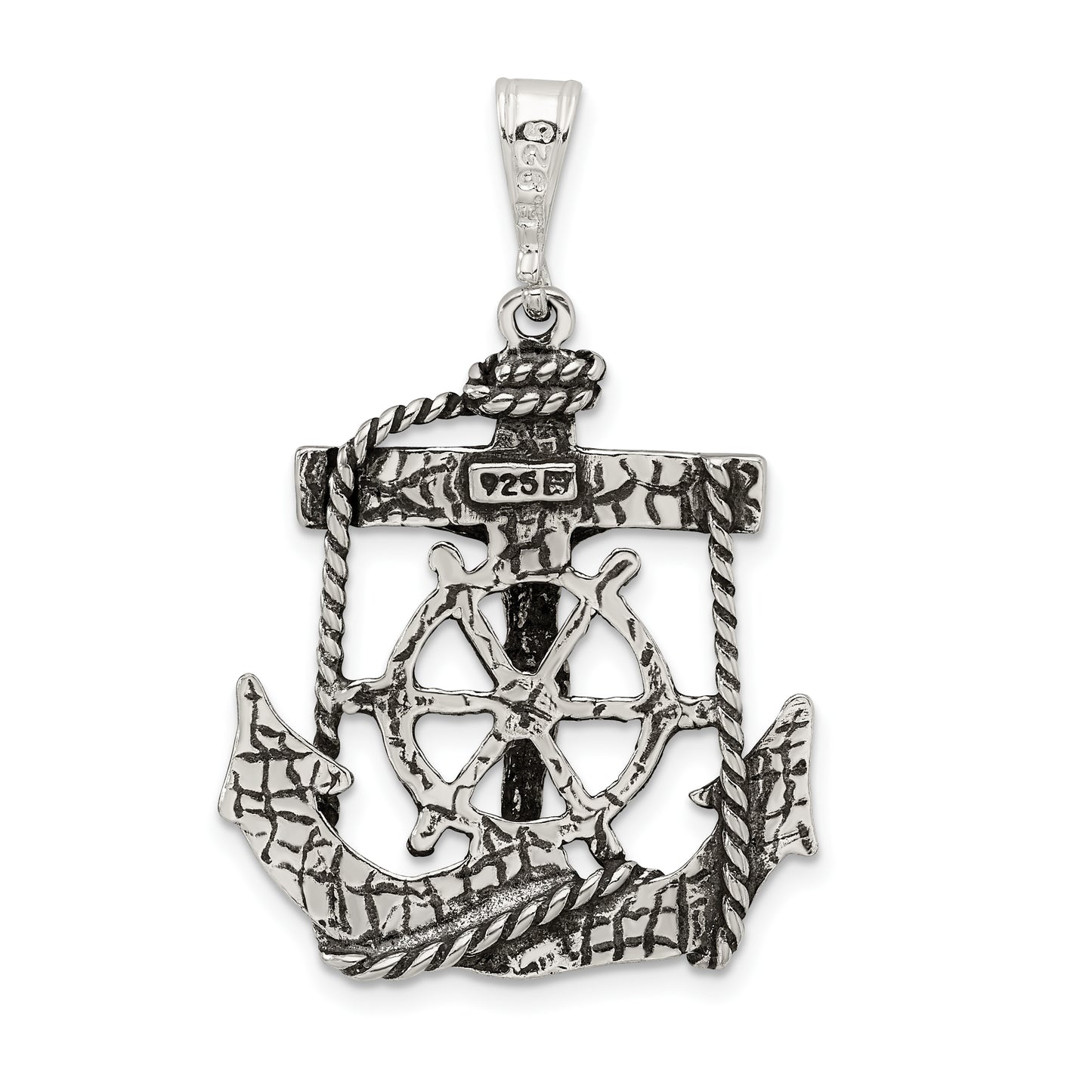 Sterling Silver Antiqued Mariner Crucifix Charm