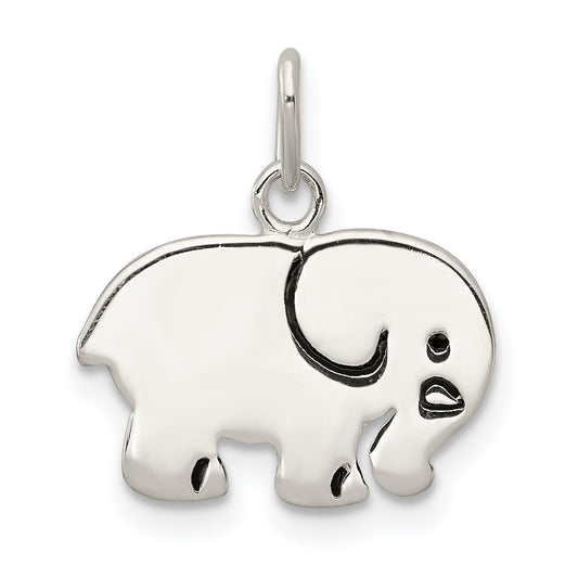Sterling Silver Enameled Elephant Charm