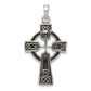 Sterling Silver Polished and Antiqued Celtic Cross Pendant