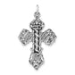 Sterling Silver Polished, Antiqued and Textured Cut-Out Cross Pendant