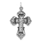 Sterling Silver Polished, Antiqued and Textured Cut-Out Cross Pendant