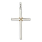Sterling Silver Polished with Gold-plated Rope Hollow Crucifix Pendant