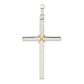 Sterling Silver Polished with Gold-plated Rope Hollow Crucifix Pendant