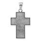 Sterling Silver Antiqued Padre Nuestro Engraved Cross Pendant