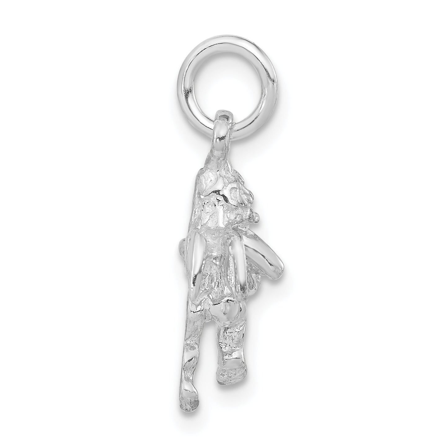 Sterling Silver Polished Angel Playing Harp Pendant