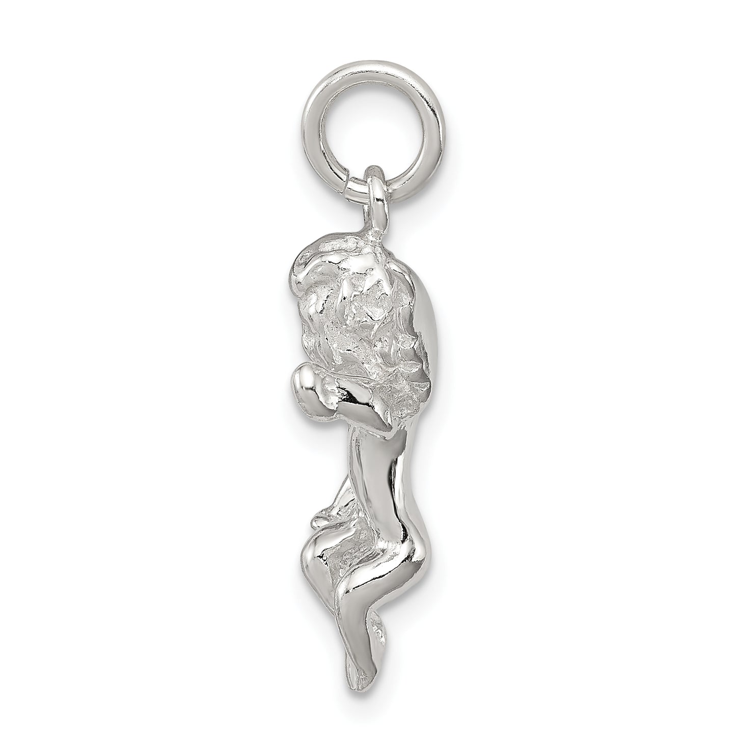 Sterling Silver Polished Full Angel Figure 3-D Pendant