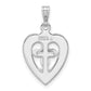Sterling Silver and Gold-tone Enamel Leaf Cross Heart Pendant