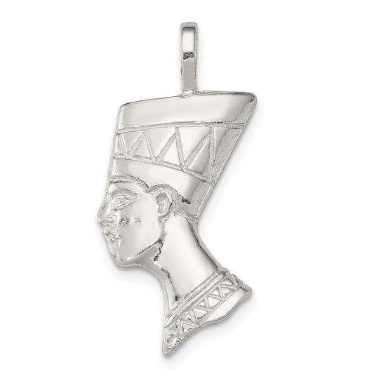 Sterling Silver Polished Nefertiti Head Pendant