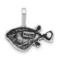 Sterling Silver Antiqued Big Belly Fish Chain Slide Pendant