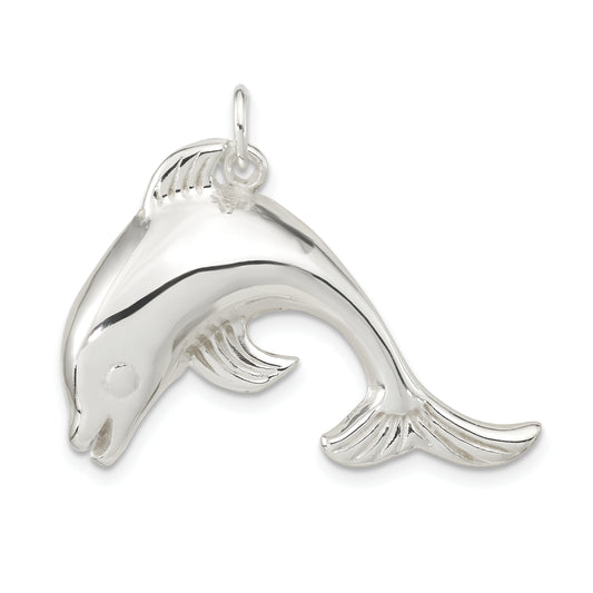 Sterling Silver Polished Dolphin Charm