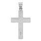 Sterling Silver Rhodium-plated Satin and Polished Latin Cross Pendant