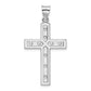 Sterling Silver Rhodium-plated Satin and Polished Latin Cross Pendant