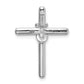 Sterling Silver Rhodium-plated Polished with CZ Cross Chain Slide