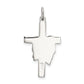 Sterling Silver Polished and Satin Draped Cross Pendant