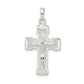 Sterling Silver Polished and Textured Crucifix Pendant