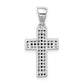 Sterling Silver Rhodium-plated Black and Clear CZ Cross Pendant