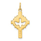 Sterling Silver Gold Tone Dove and Cross Pendant