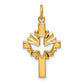 Sterling Silver Gold Tone Dove and Cross Pendant