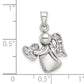 Sterling Silver Antiqued and CZ Angel Charm