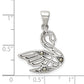 Sterling Silver Antiqued Marcasite Swan Pendant