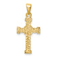 Sterling Silver and Gold Tone Twisted Cross Pendant