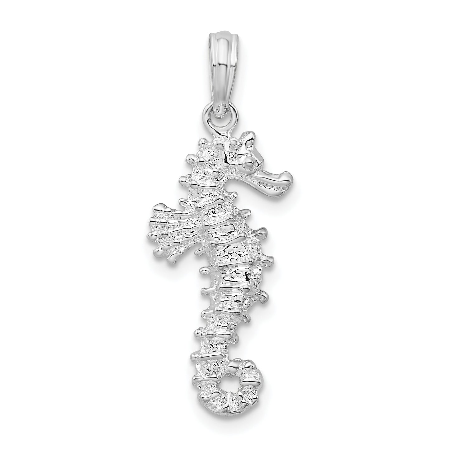 Sterling Silver Polished 3D Seahorse Pendant