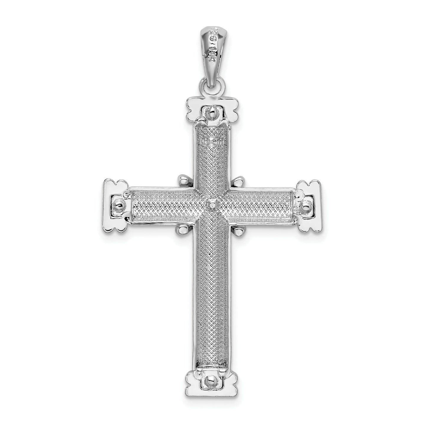 Sterling Silver Polished X-Center Latin Cross Pendant