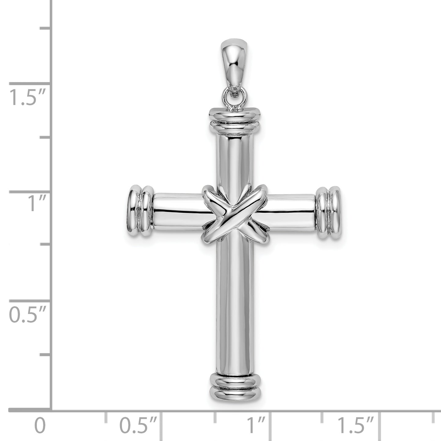 Sterling Silver Polished X-Center Latin Cross Pendant