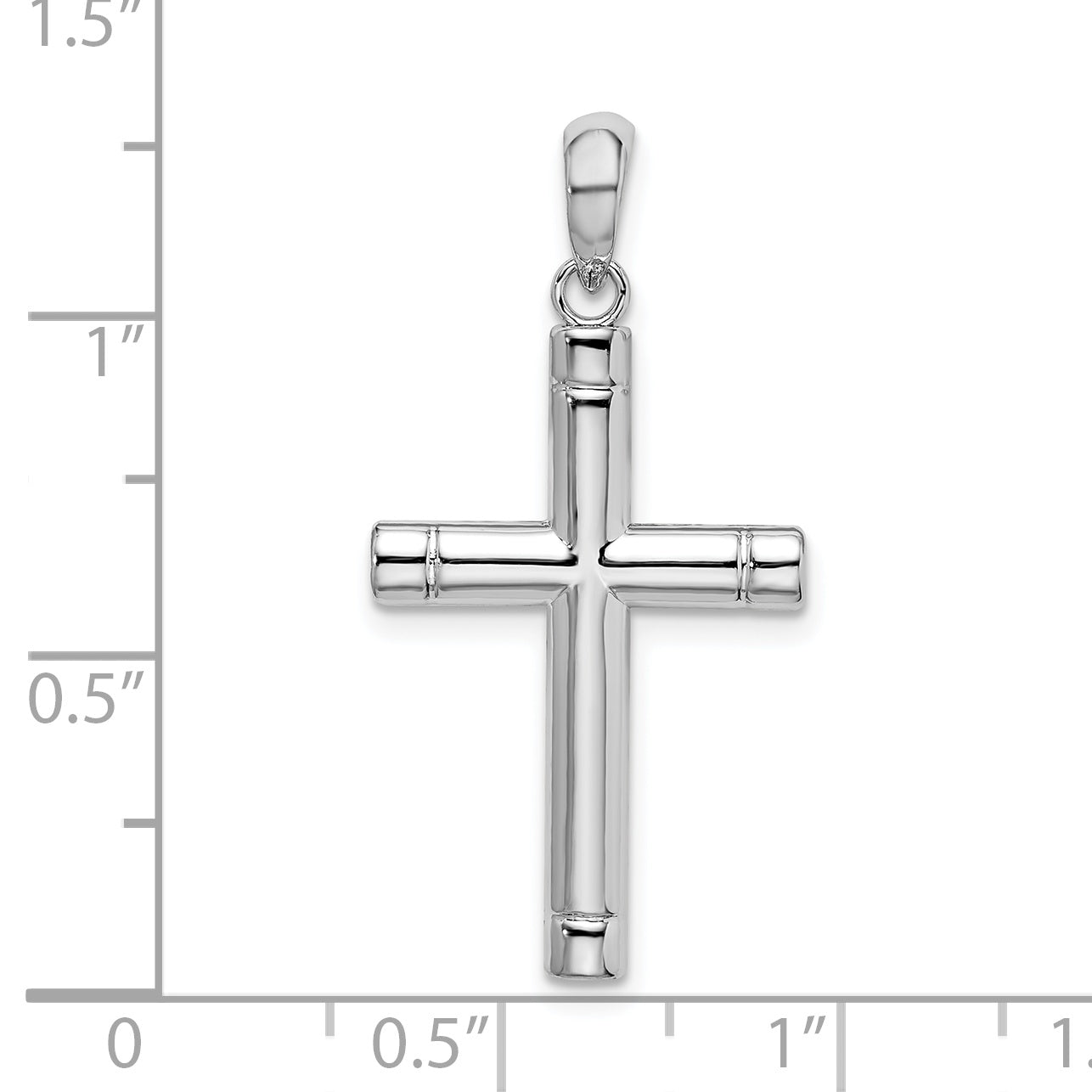 Sterling Silver Polished Tubular Latin Cross Pendant